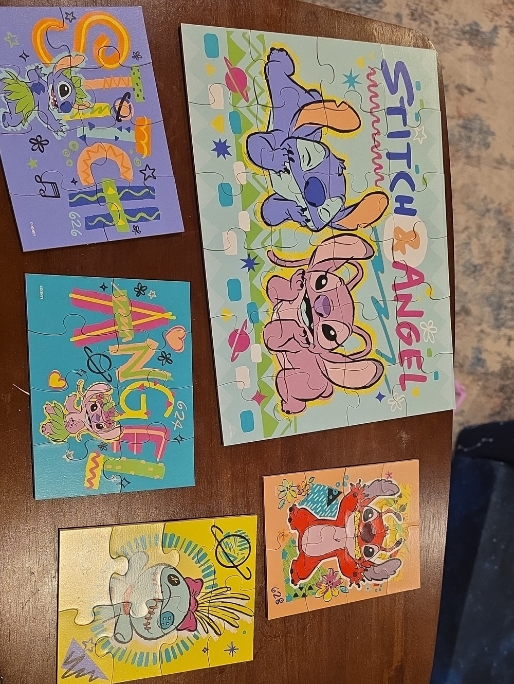 Disney Stitch & Angel Kids Puzzle Set - Colorful Multi